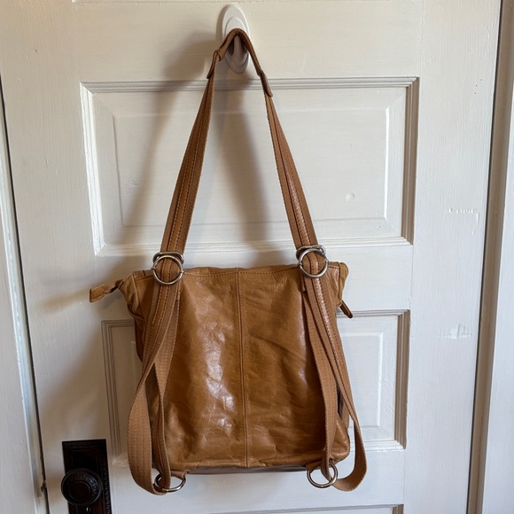 Camel colored Leather The Sak Backpack/crossbody convertible Bag - Picture 3 of 7